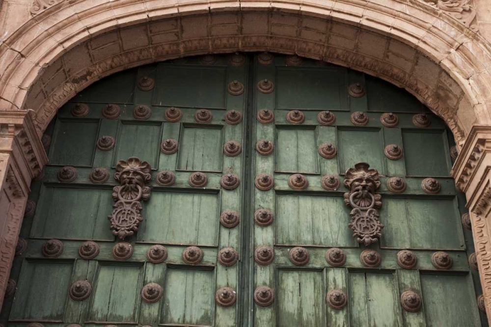 Peru, Cuzco The door of a Jesuit church